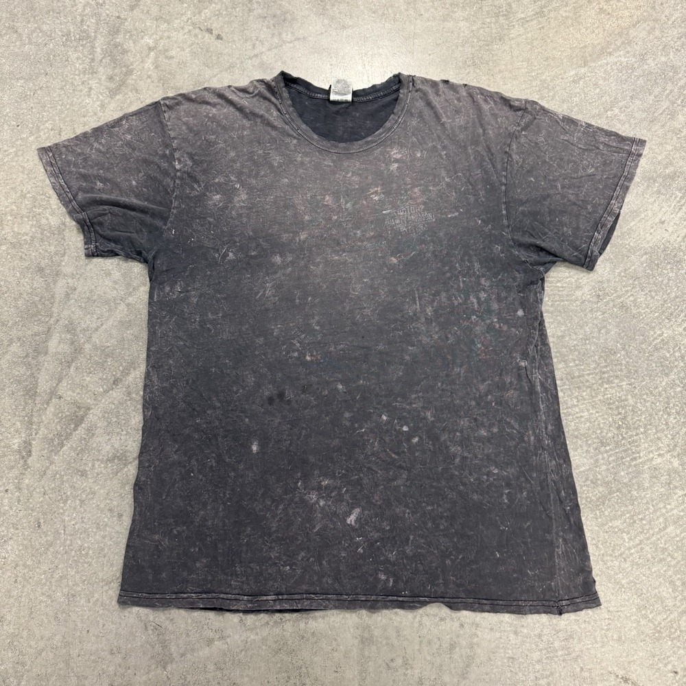 Harley Davidson Indianapolis Southside Distressed Acid Wash Black T-Shirt XL